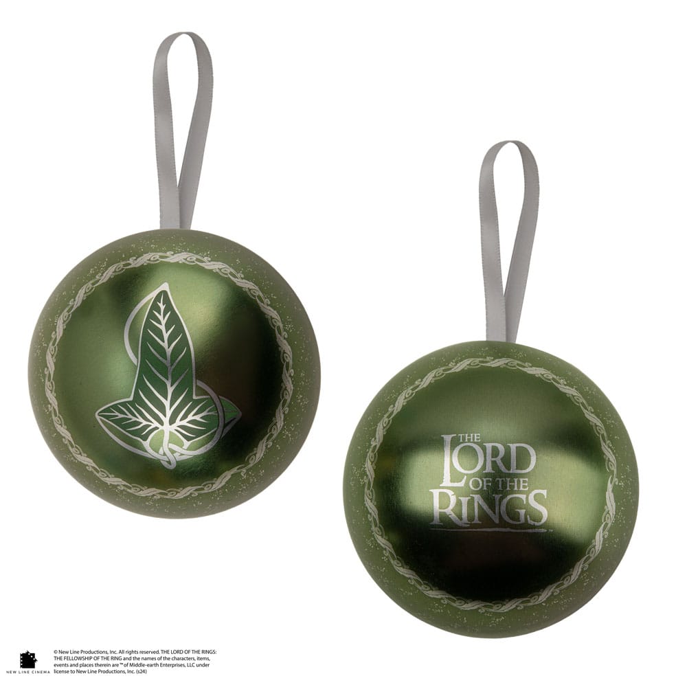 Lord of the Rings Christmas Bauble with Lórien Leaf Brooch
