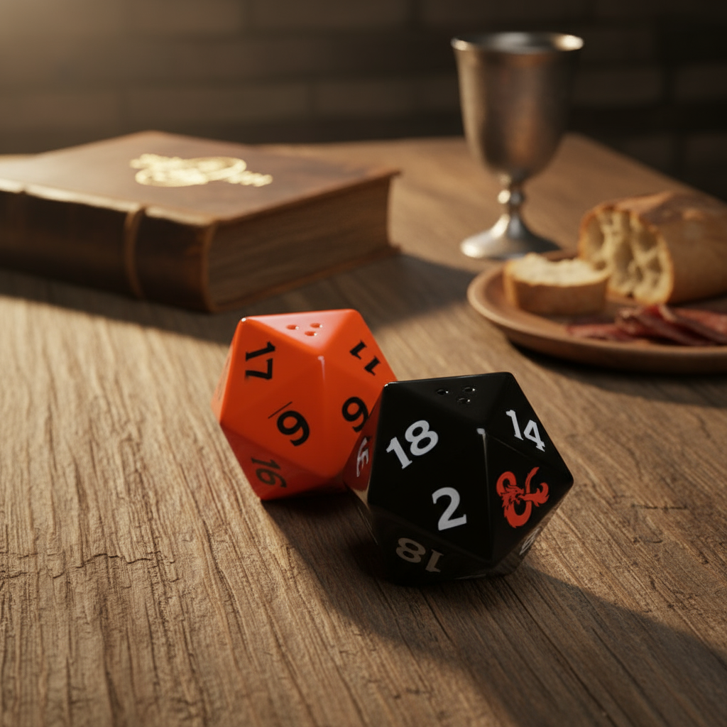 Salt and Pepper Dungeons and Dragons - D20 Die