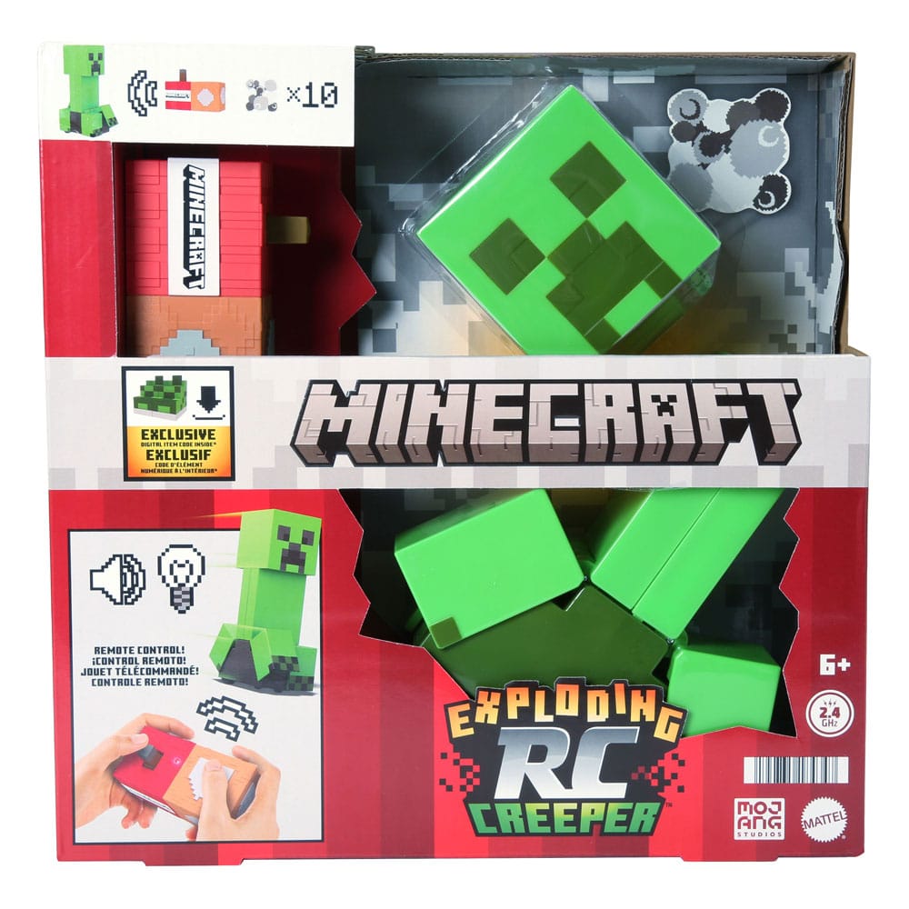 figurine r c minecraft exploding creeper mattel