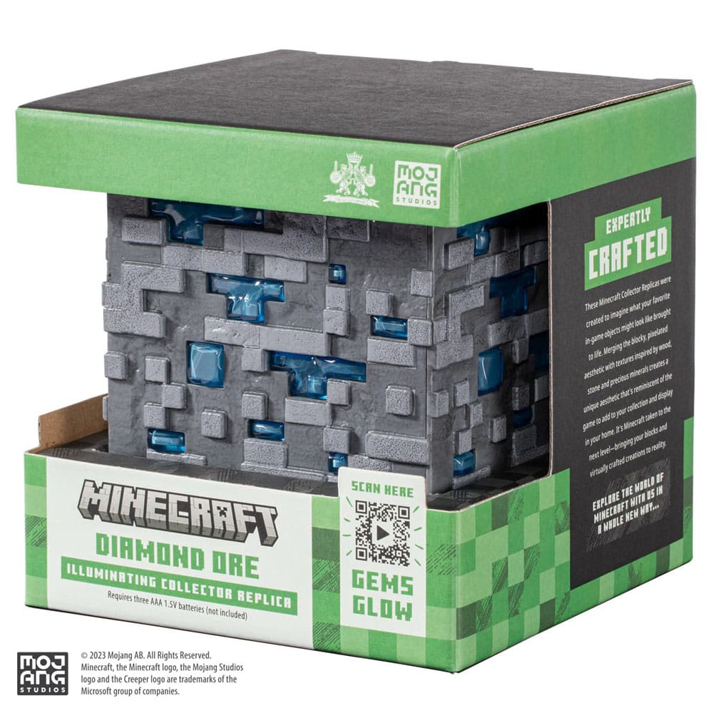 replique minecraft minerai de diamant lumineux noble collection