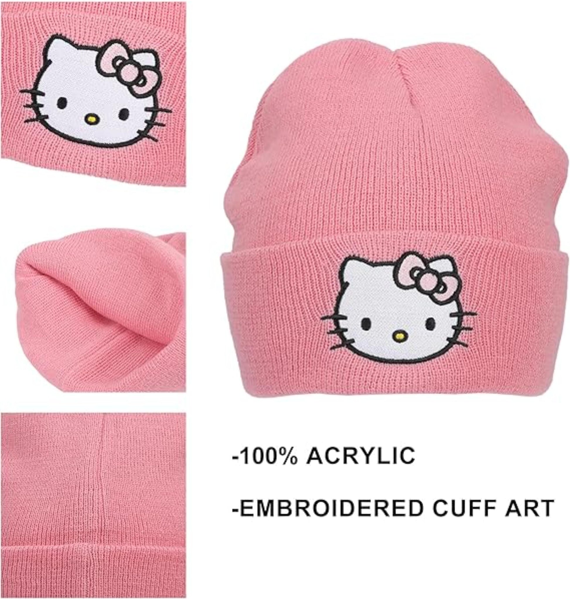 Bonnet rose Hello Kitty avec logo