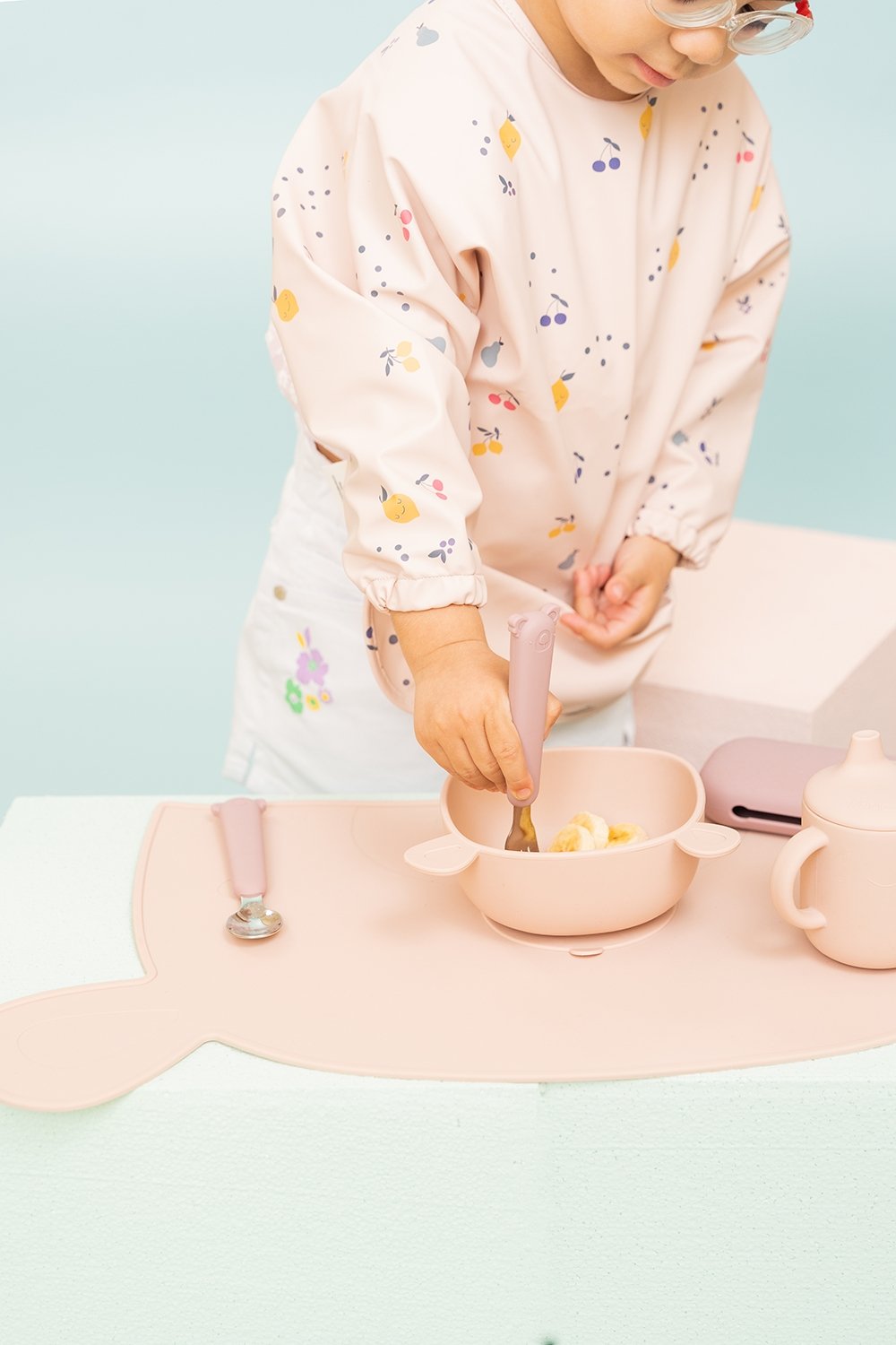 Zoe the Koala Cutlery Set with Silicone Case Mauve