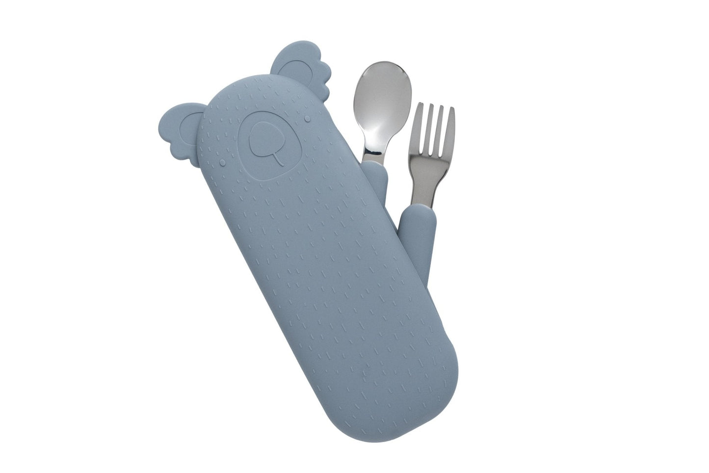 Zoe the Koala Cutlery with Silicone Case Storm Grey