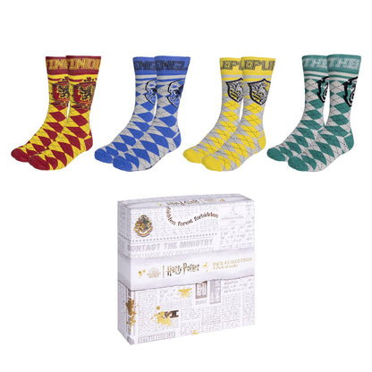 Pack 4 Pairs of Harry Potter Socks - 4 Houses 