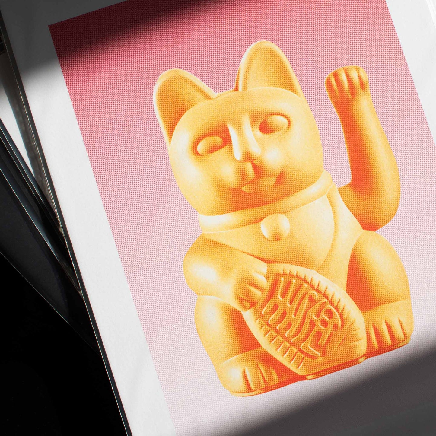 Peach Lucky Cat Artprint