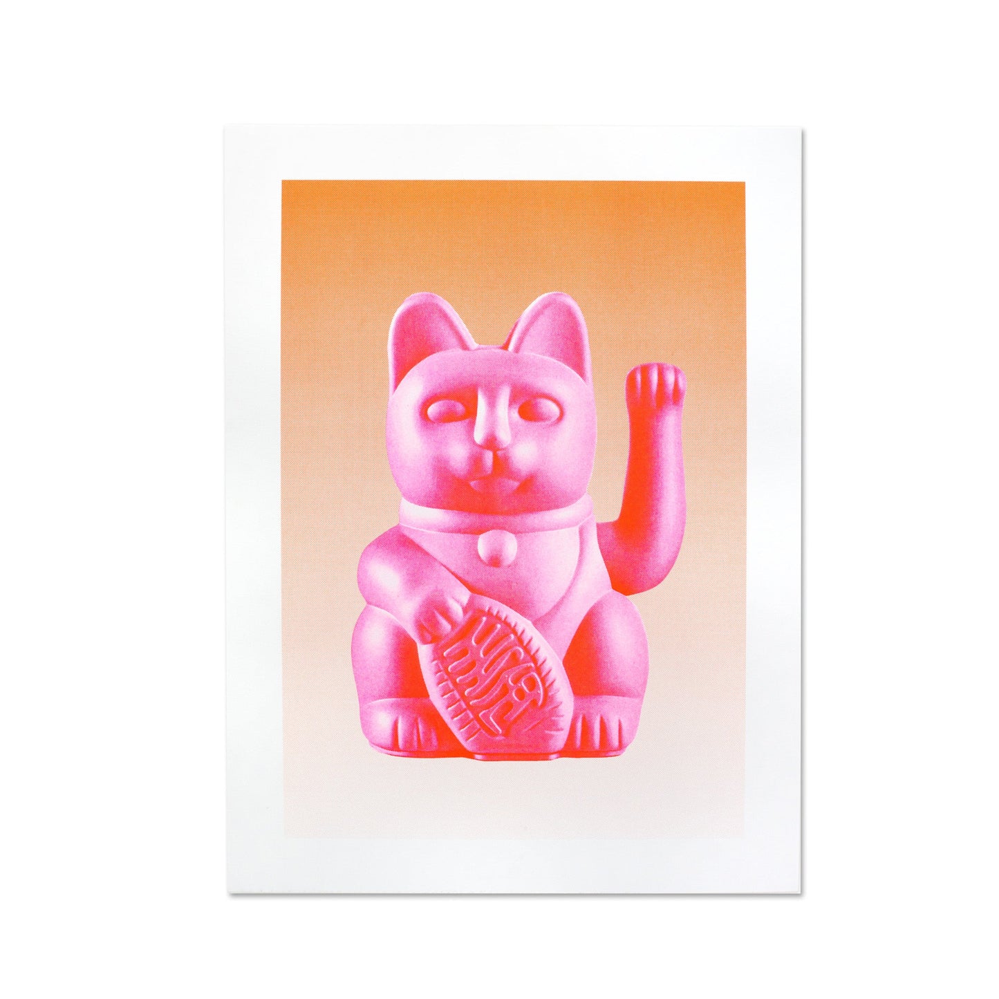 Artprint Chat Chanceux Rose