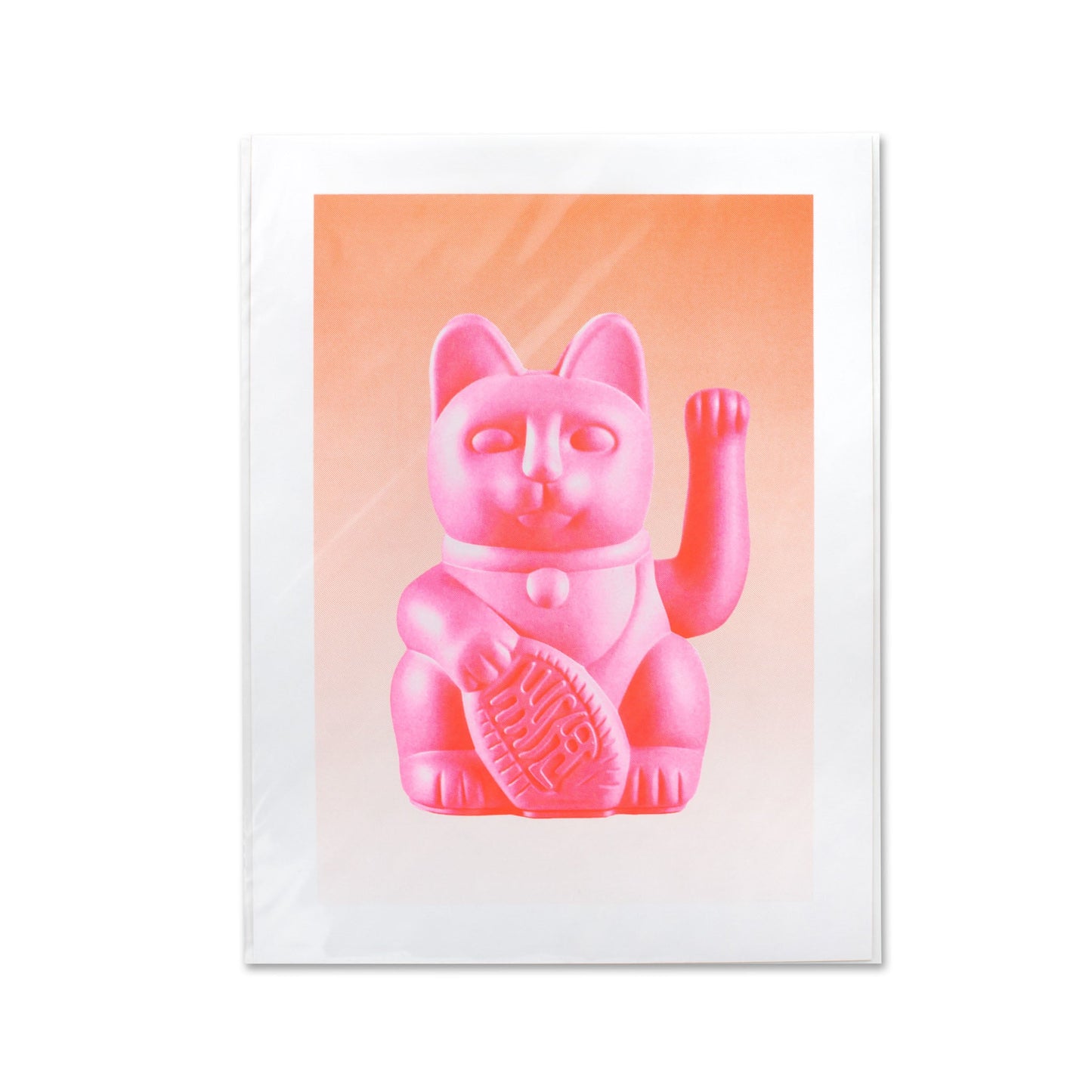 Artprint Chat Chanceux Rose