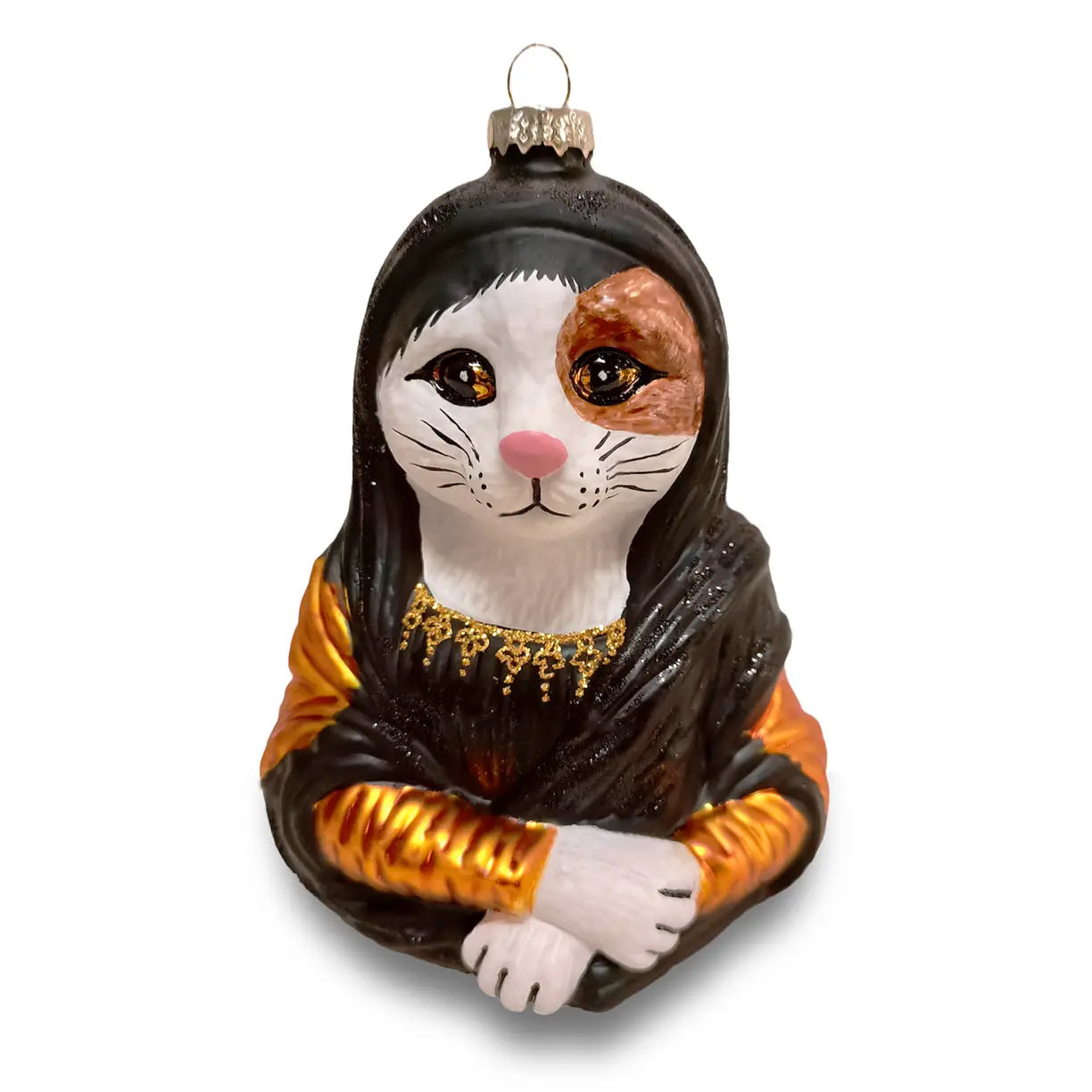 Mona Lisa Calico Cat Christmas Bauble