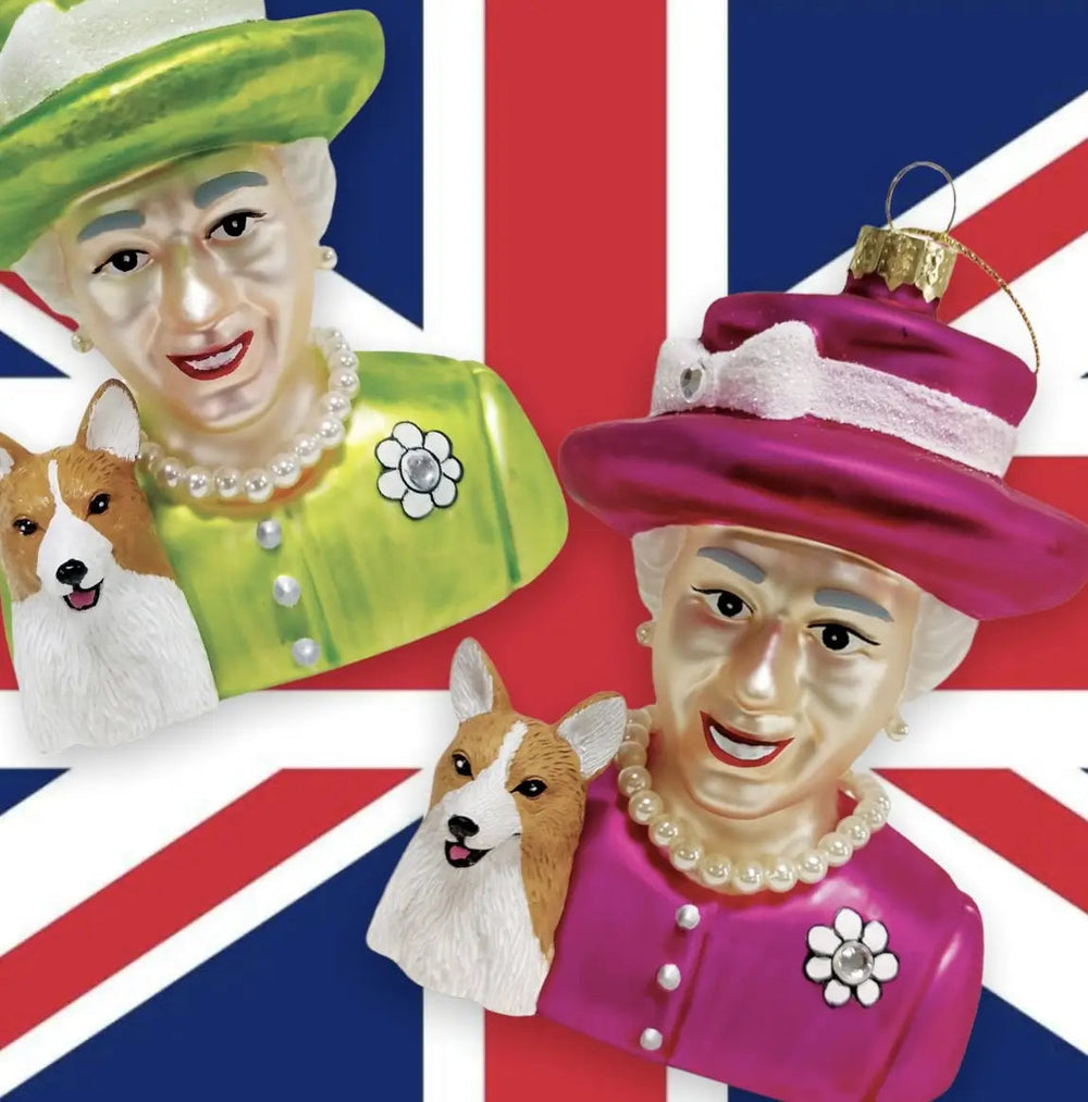 Koningin Elizabeth & Groene Corgi Kerstbal