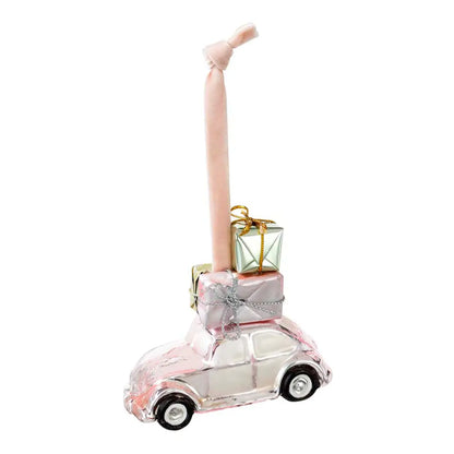 Boule de Noël Voiture Rose