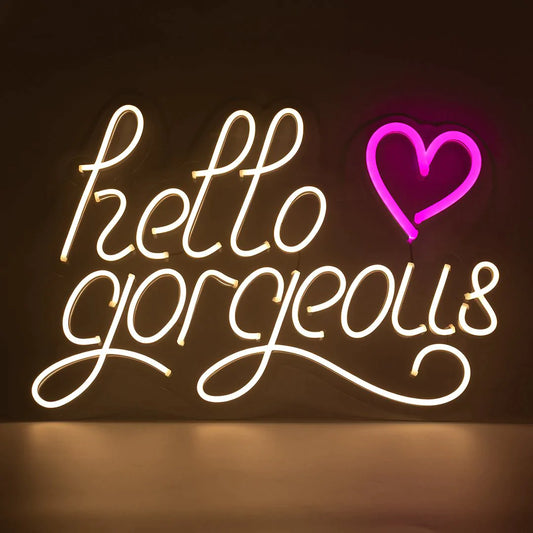 Mural neon hello gorgeous