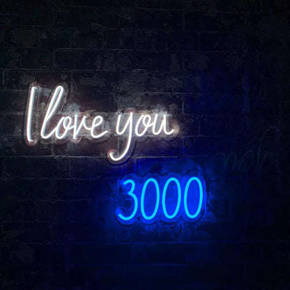 Mural neon i love you 3000