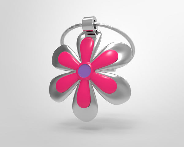 Silver flower key door