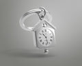 Keyring Silver Clock