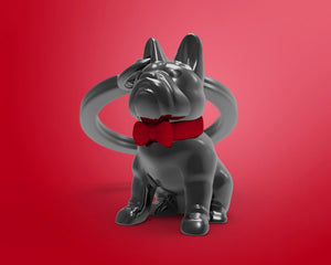 Schlüsselanhänger mit schwarzer Bulldogge