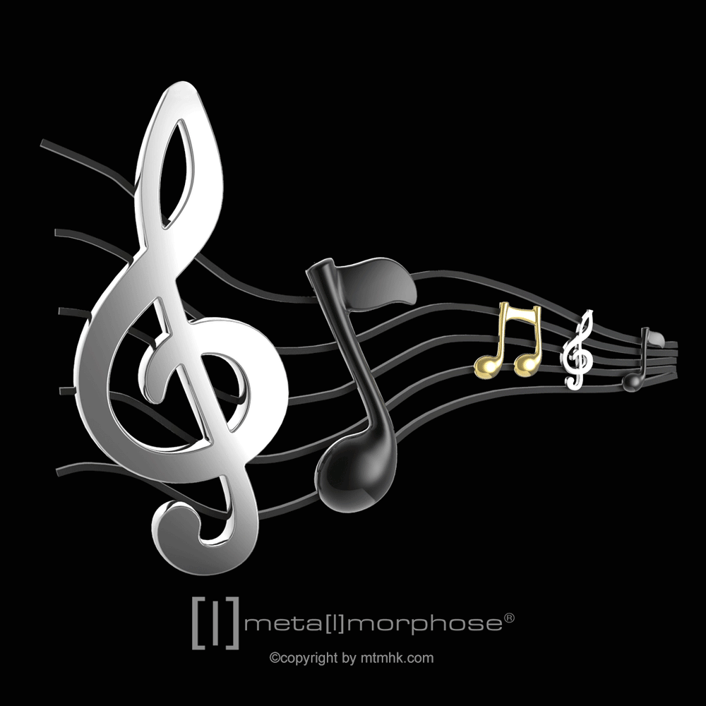Keyring Black Music Note