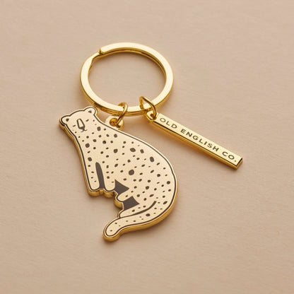 Golden leopard keychain