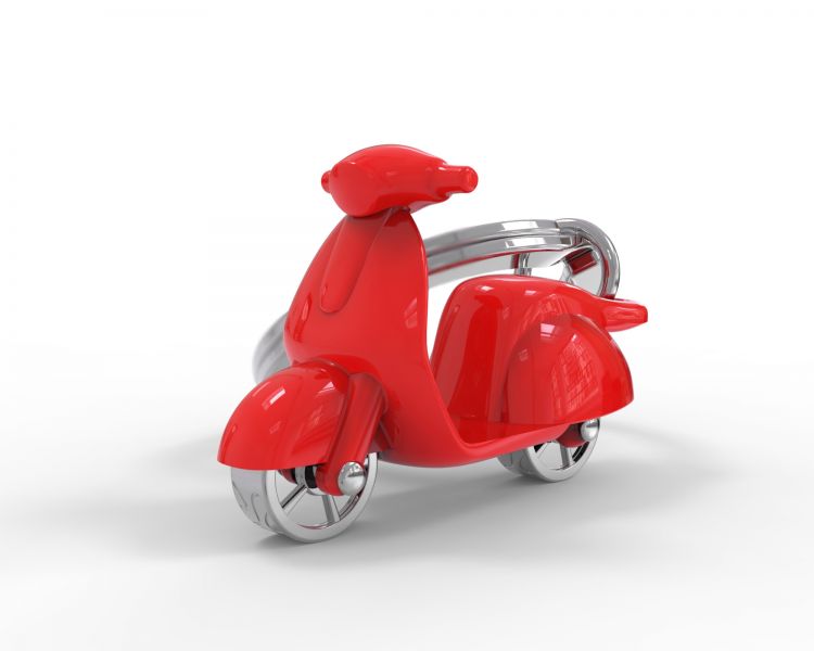 Red scooter key door