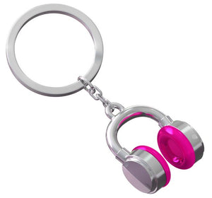 Porte-clés Casque Audio Gris et Rose