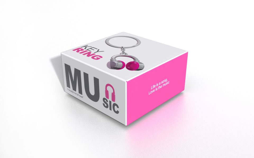 Keyring Grey and Pink Headphones