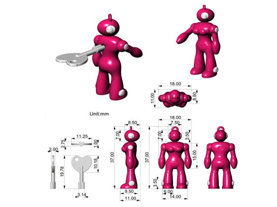 Schlüsselanhänger Roboterfrau