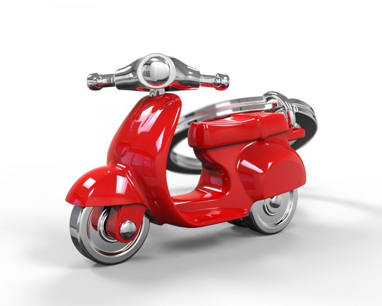 Red retro scooter keys