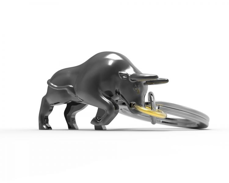 Zwarte Stier sleutelhanger