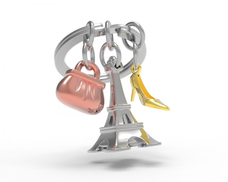 Silver Eiffel Tower Key Porte