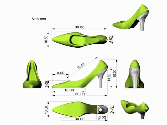 Keyring High Heel Green
