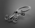 Keyring Retro Race Car Grise