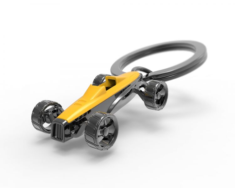 Yellow Retro Retro Car Key
