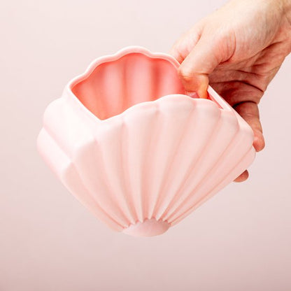 Pink shellfish flower pot